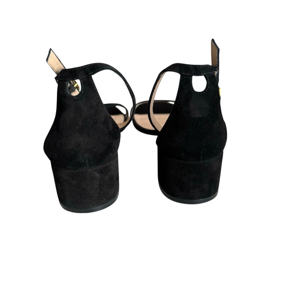 Stuart Weitzman Nudist Block Heel Sandals Black Suede - Picture 9 of 11